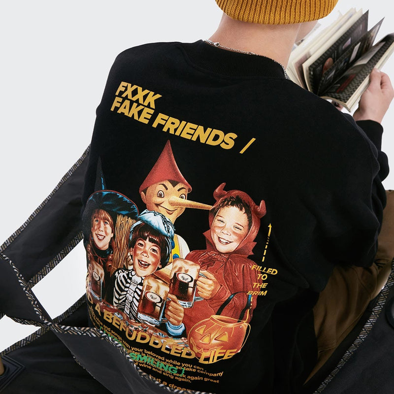 Fxxk Fake Friends Sweatshirt - Relaxed Fit Sweater