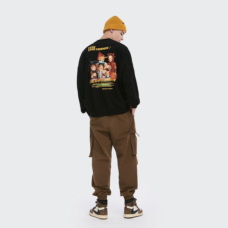 Fxxk Fake Friends Sweatshirt - Relaxed Fit Sweater