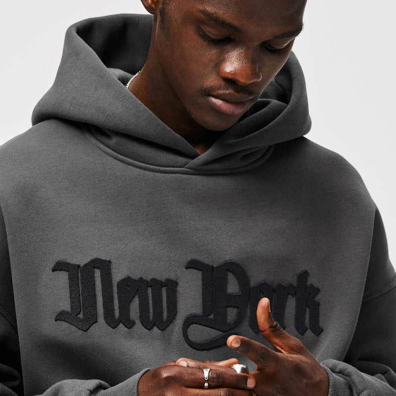 Gothic New York Hoodie - Unisex Relaxed Fit Fleece Pullover