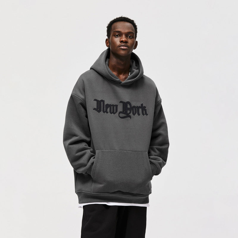 Gothic New York Hoodie - Unisex Relaxed Fit Fleece Pullover