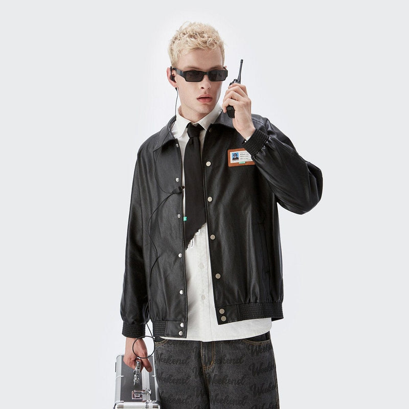 ID Black Leather Jacket - Limited Edition Vintage Jacket