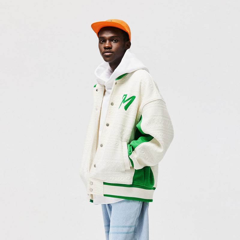 Jacquard Varsity Jacket - Vintage Baseball Jacket