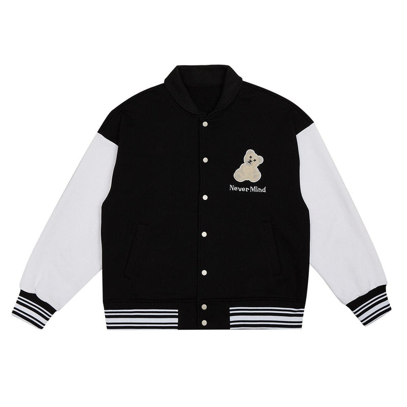Killed Teddy Bear Varsity Jacket - Oversized Baseball Jacket