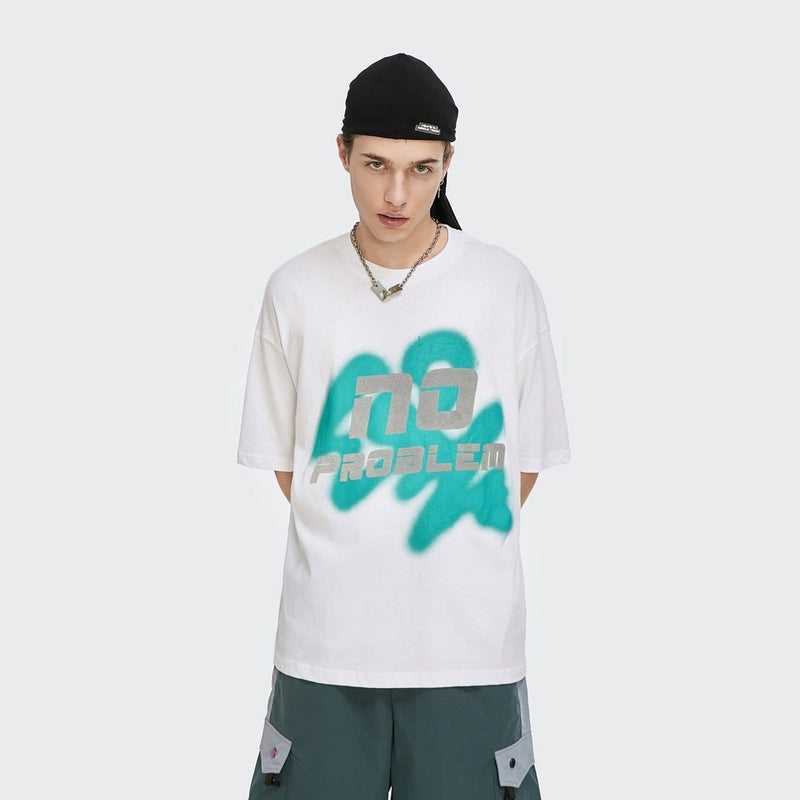 No Problem T-Shirt - Oversized Reflective Graphic Tee Shirt