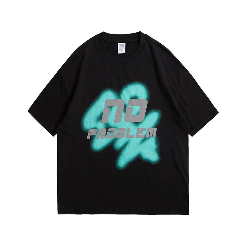 No Problem T-Shirt - Oversized Reflective Graphic Tee Shirt