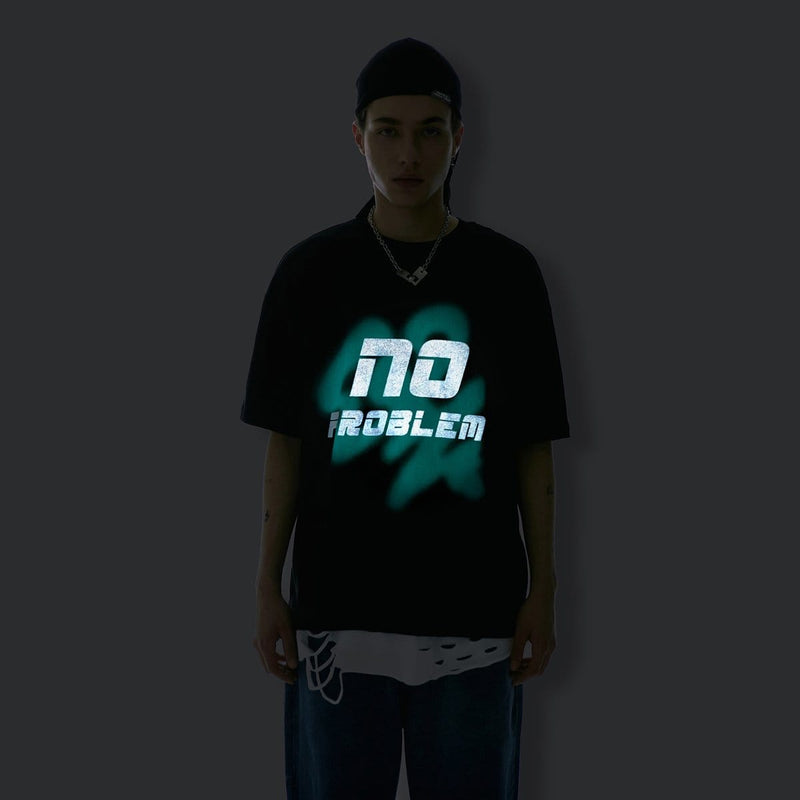 No Problem T-Shirt - Oversized Reflective Graphic Tee Shirt