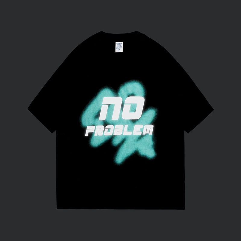 No Problem T-Shirt - Oversized Reflective Graphic Tee Shirt