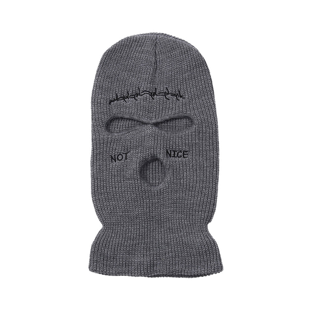 Not Nice Balaclava - 3 Hole Knitted Ski Mask Beanie