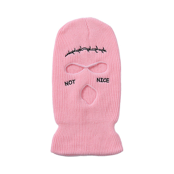 Not Nice Balaclava - 3 Hole Knitted Ski Mask Beanie