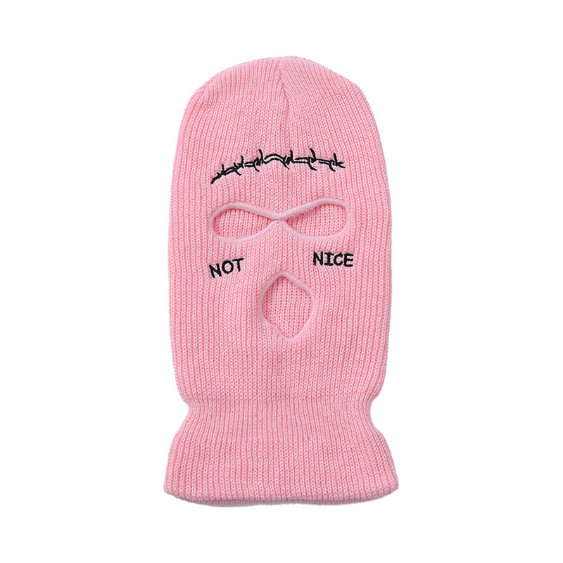 Not Nice Balaclava - 3 Hole Knitted Ski Mask Beanie
