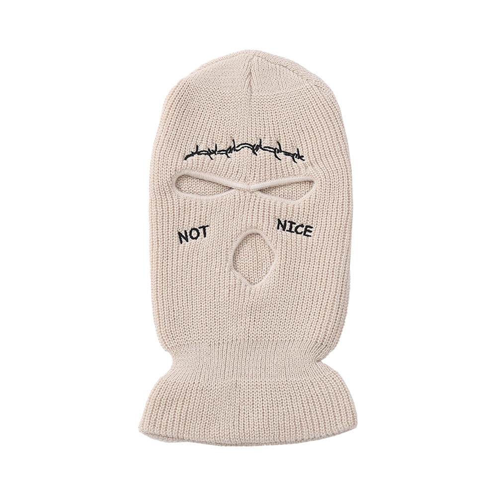 Not Nice Balaclava - 3 Hole Knitted Ski Mask Beanie