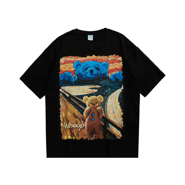 Paint Bear T-Shirt - Cool High Quality Cotton Tee in Black