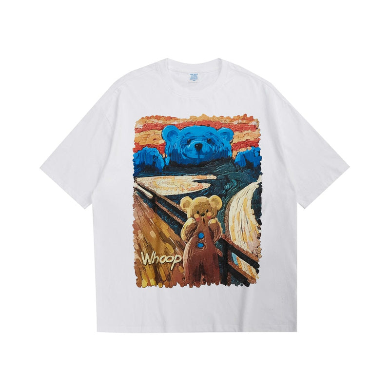 Paint Bear T-Shirt - Cool High Quality Cotton Tee in White