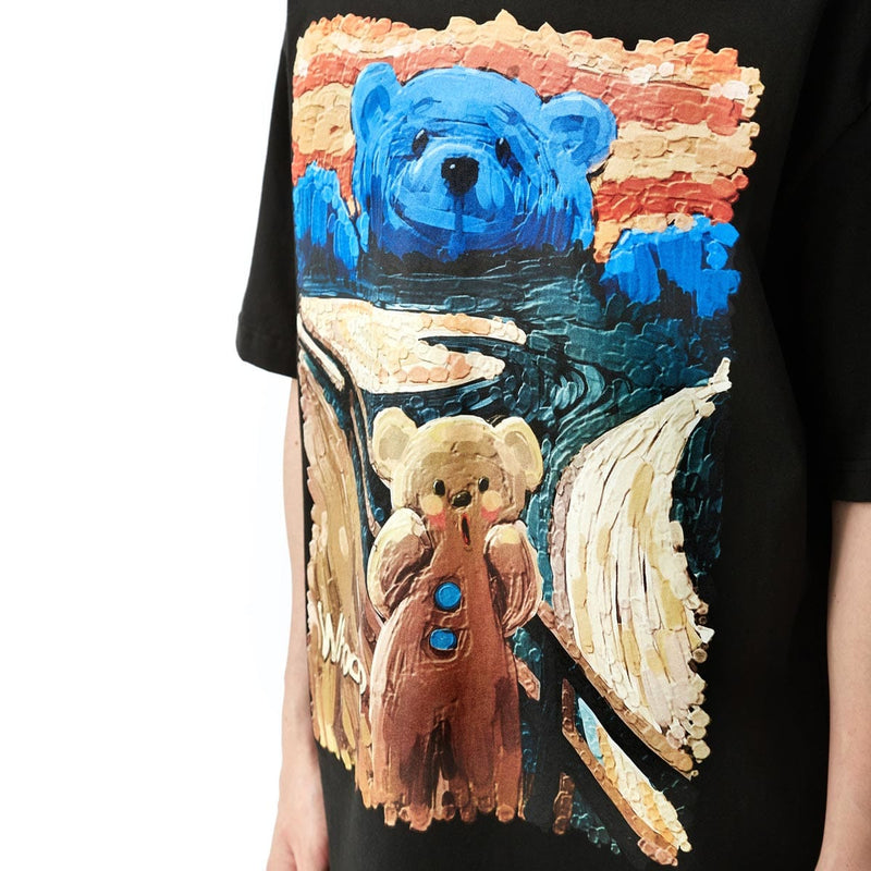 Paint Bear T-Shirt - Cool High Quality Cotton Tee in Black
