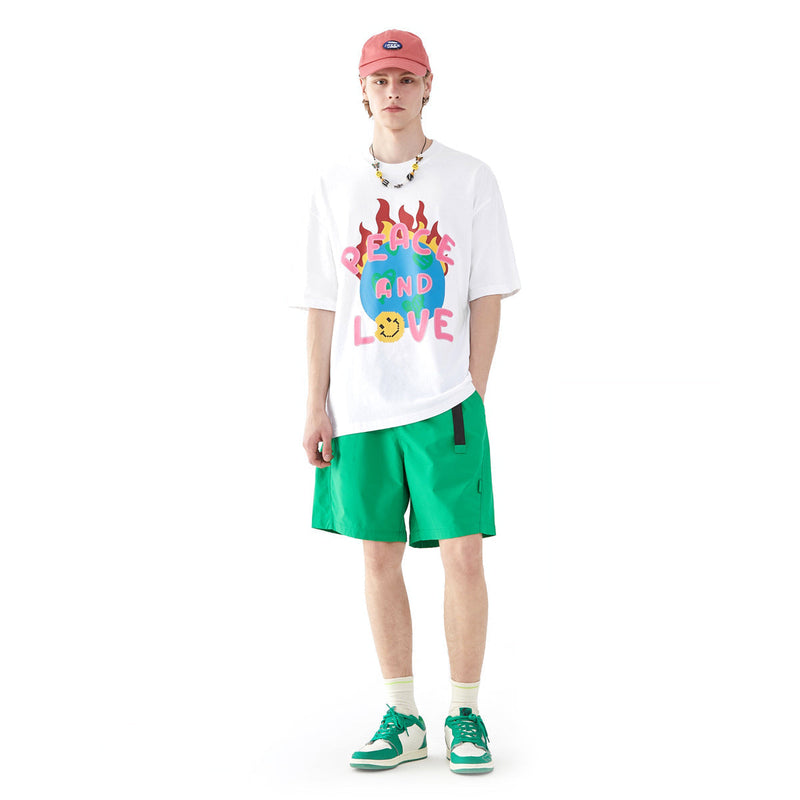 Peace and Love on Earth T-Shirt - Positive Message Emoji Tee