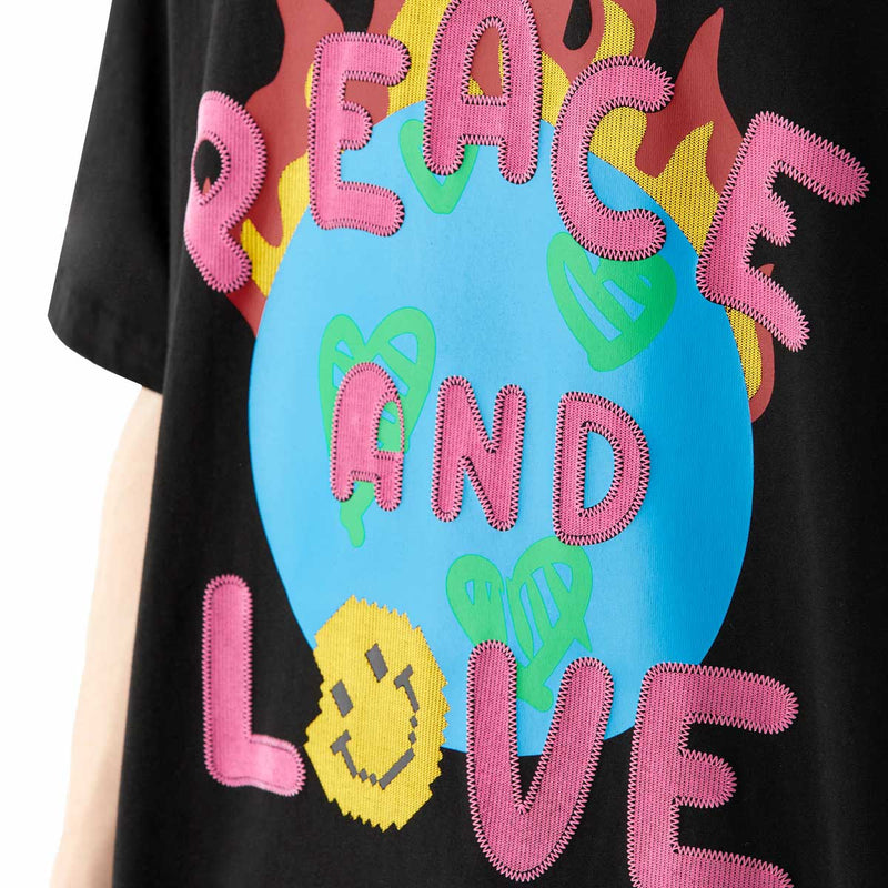 Peace and Love on Earth T-Shirt - Positive Message Emoji Tee
