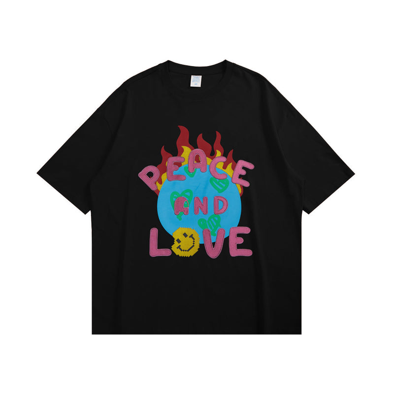Peace and Love on Earth T-Shirt - Positive Message Emoji Tee