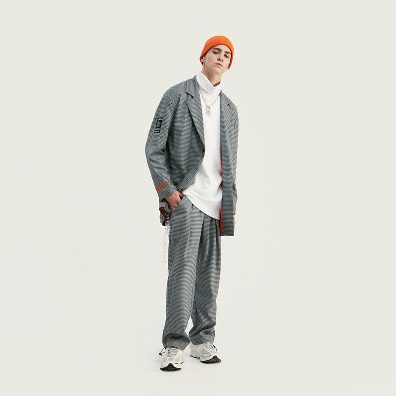 Plaid Oversized Blazer - Streetwear Loose Suit