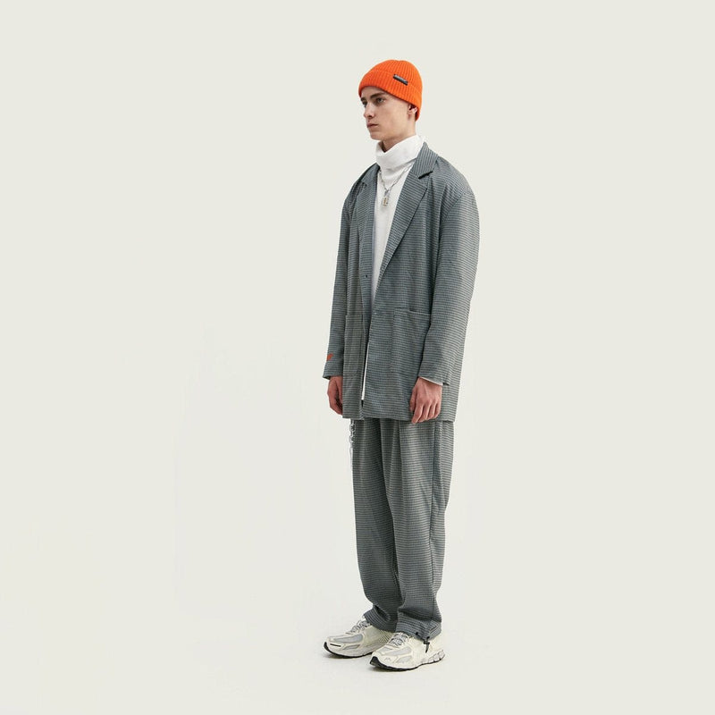 Plaid Oversized Blazer - Streetwear Loose Suit