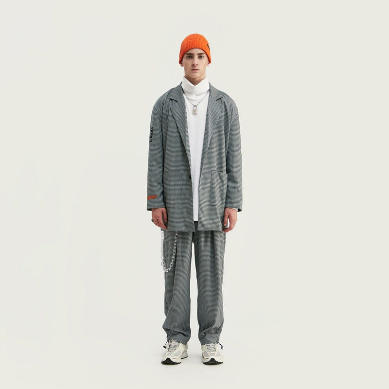 Plaid Oversized Blazer - Streetwear Loose Suit