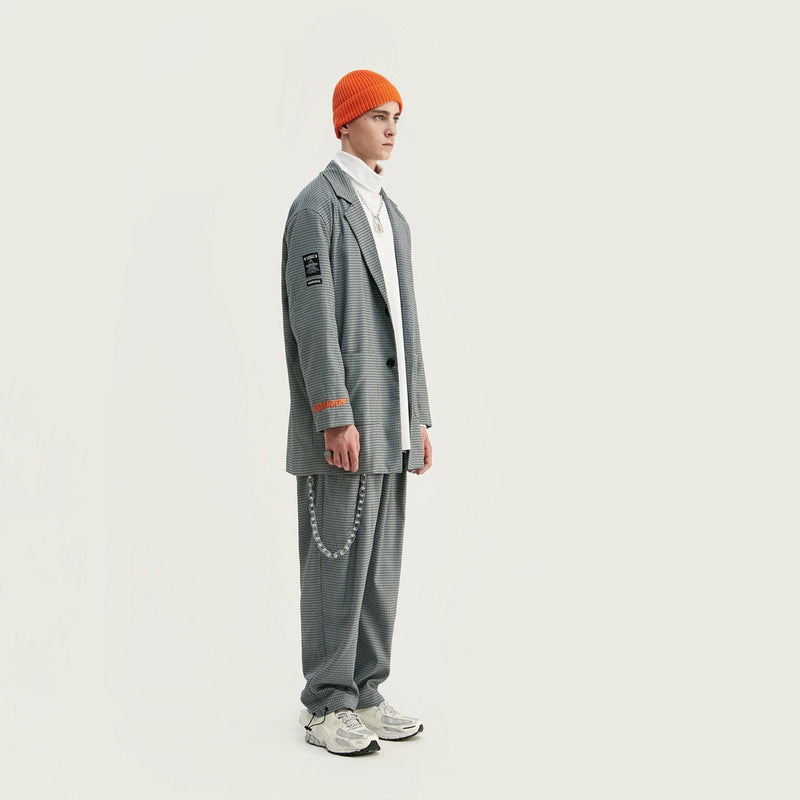 Plaid Oversized Blazer - Streetwear Loose Suit