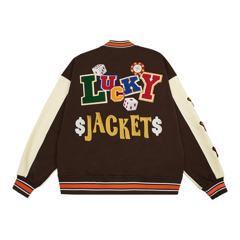 Poker Lucky Varsity Jacket - Vintage Baseball Jacket