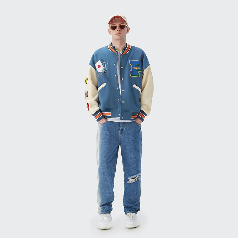 Poker Lucky Varsity Jacket - Vintage Baseball Jacket