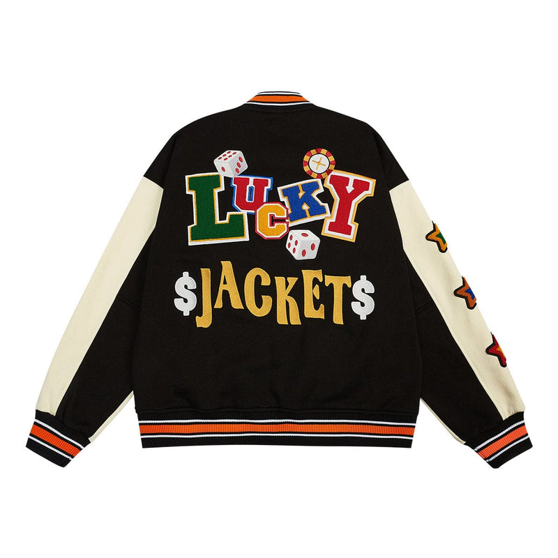 Poker Lucky Varsity Jacket - Vintage Baseball Jacket