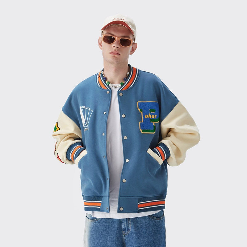 Poker Lucky Varsity Jacket - Vintage Baseball Jacket