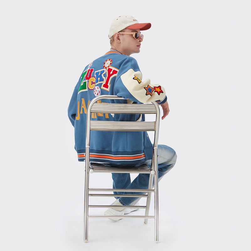 Poker Lucky Varsity Jacket - Vintage Baseball Jacket