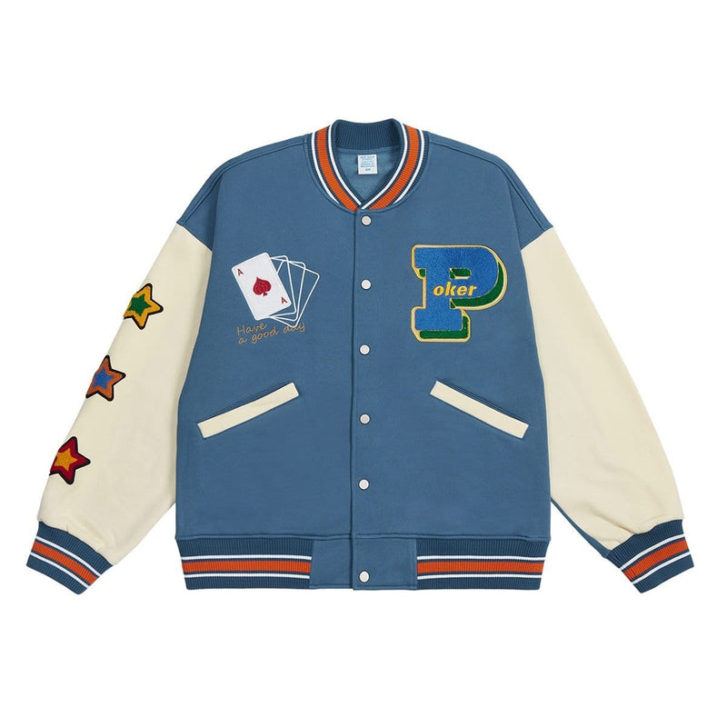 Poker Lucky Varsity Jacket - Vintage Baseball Jacket