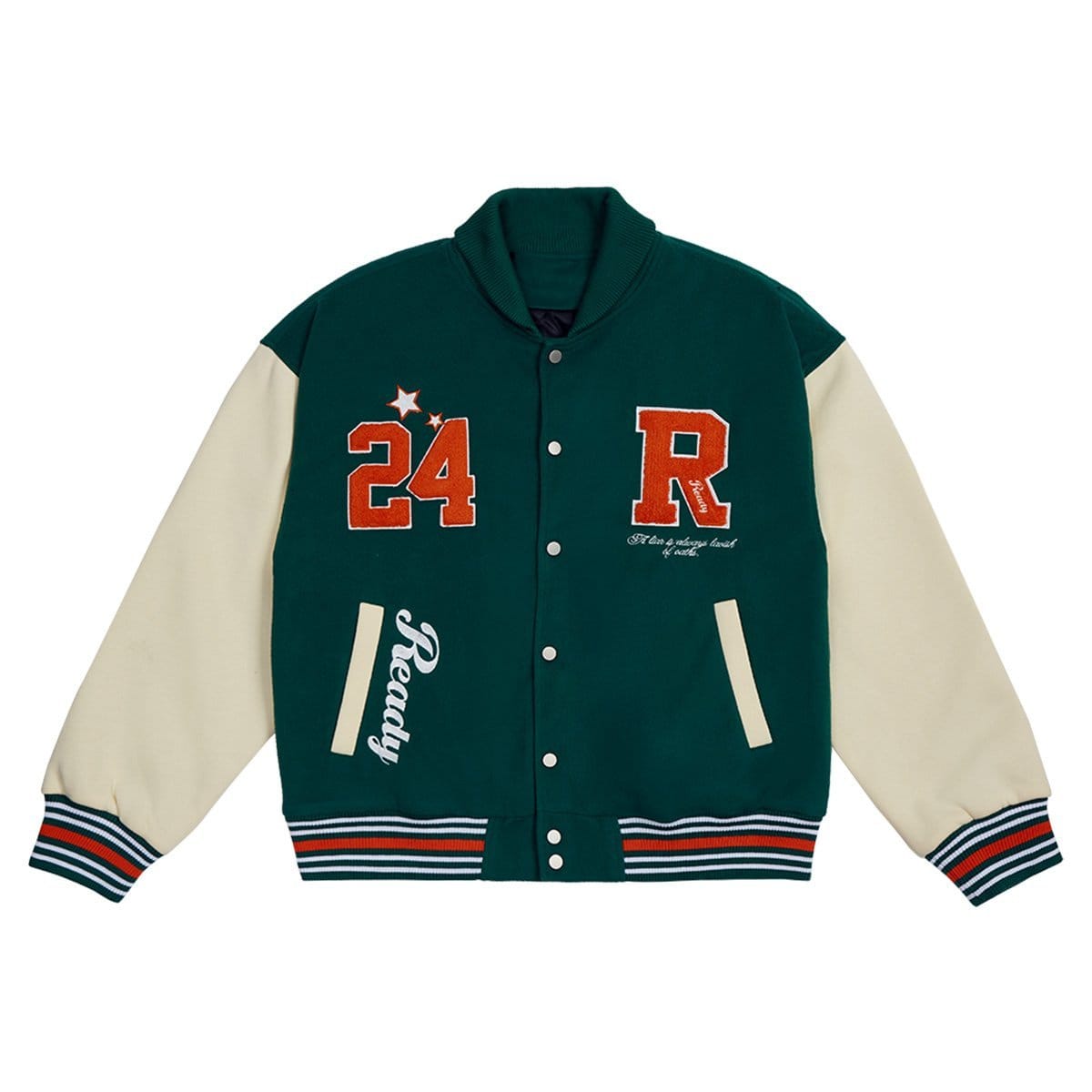 Ready Varsity Jacket Vintage Baseball Jacket with Number 24