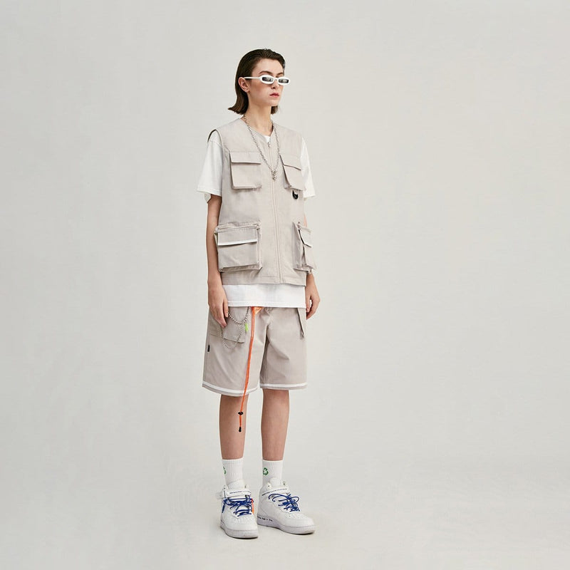 Reflective Canvas Shorts - Techwear Summer Outfit