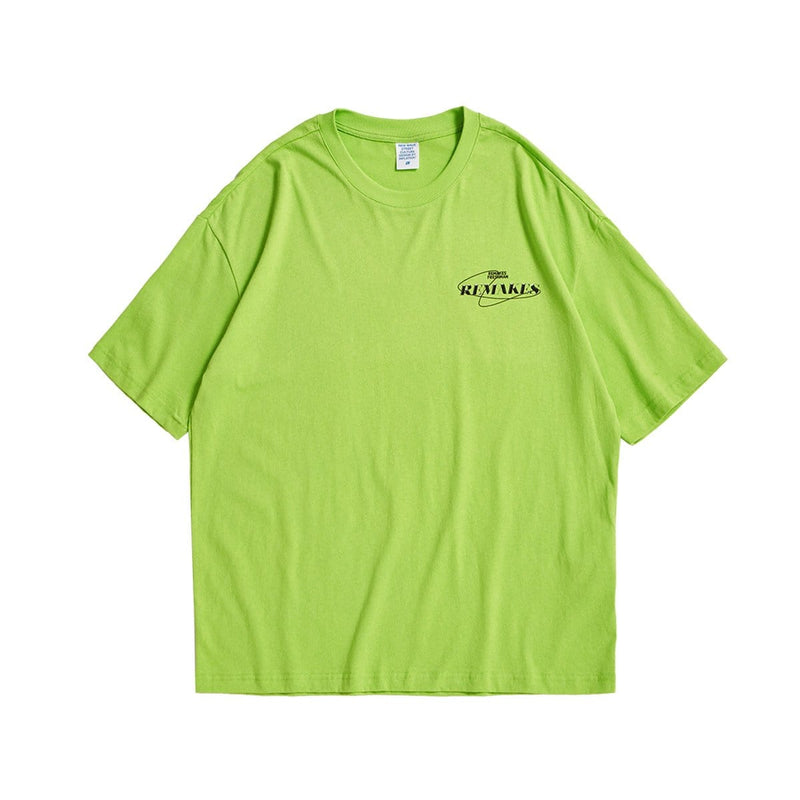 Remake T-Shirt - Drop Shoulder Reflective Graphic Print Tee