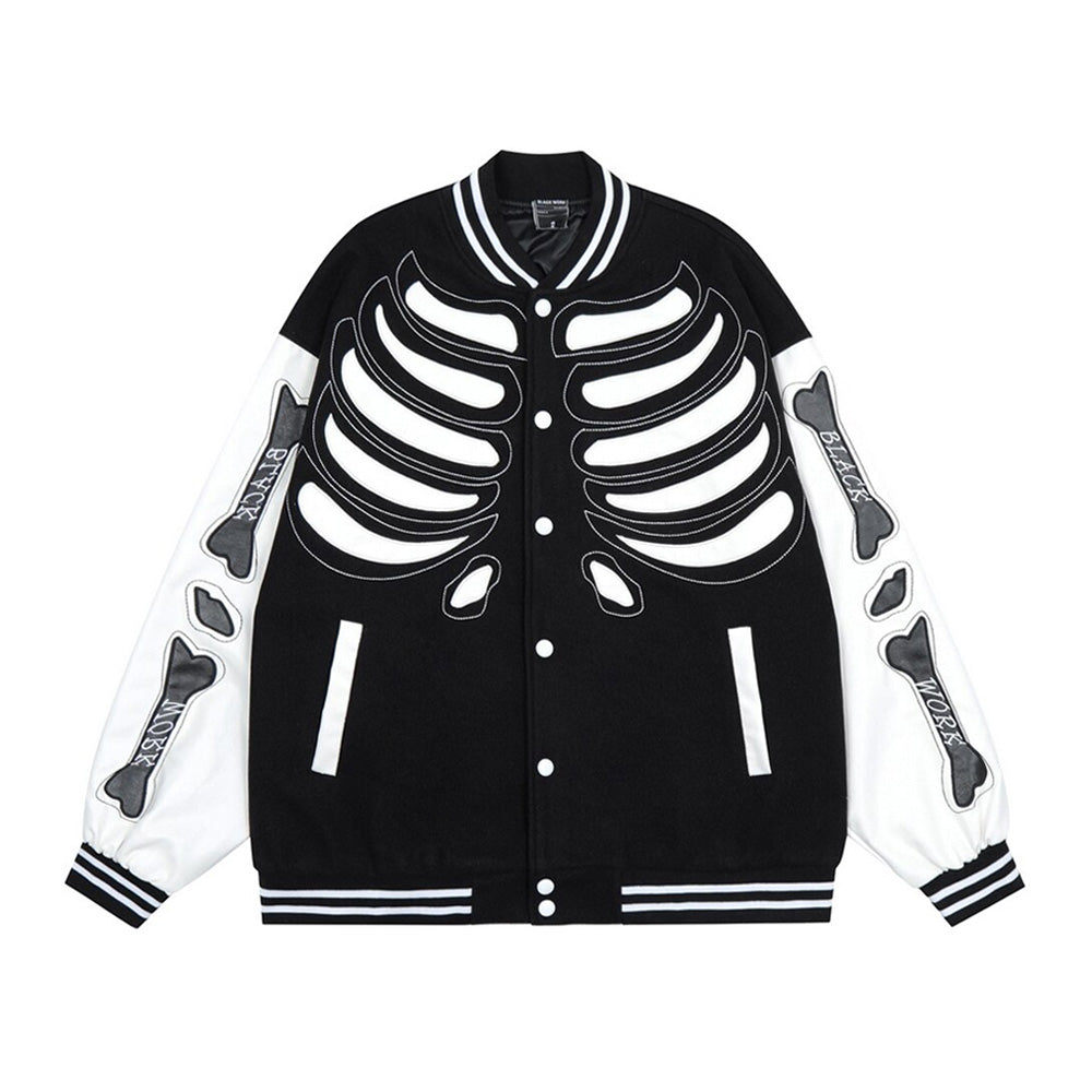 Skeleton Varsity Jacket - Bones Letterman Jacket
