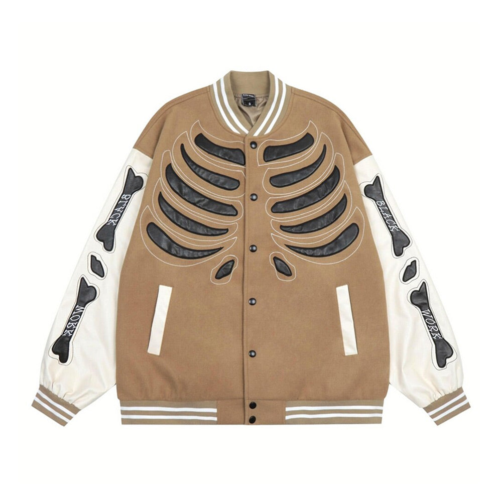Skeleton Varsity Jacket - Bones Letterman Jacket