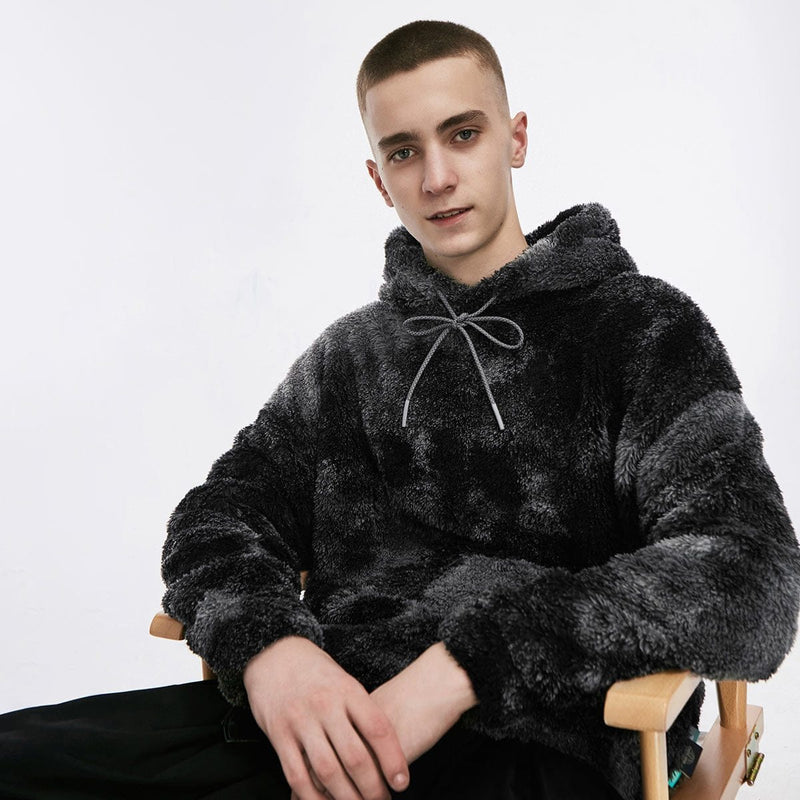 Tie Dye Fleece Hoodie - Fluffy Oversized Hoodie