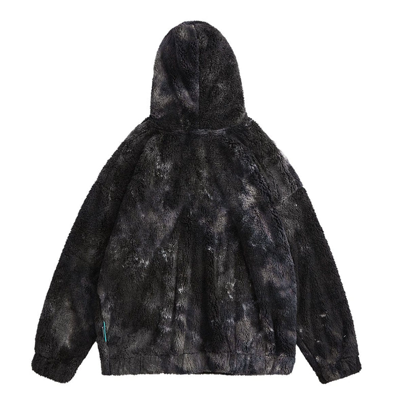 Tie Dye Fleece Hoodie - Fluffy Oversized Hoodie