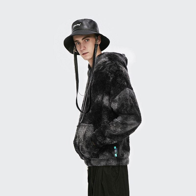 Tie Dye Fleece Hoodie - Fluffy Oversized Hoodie