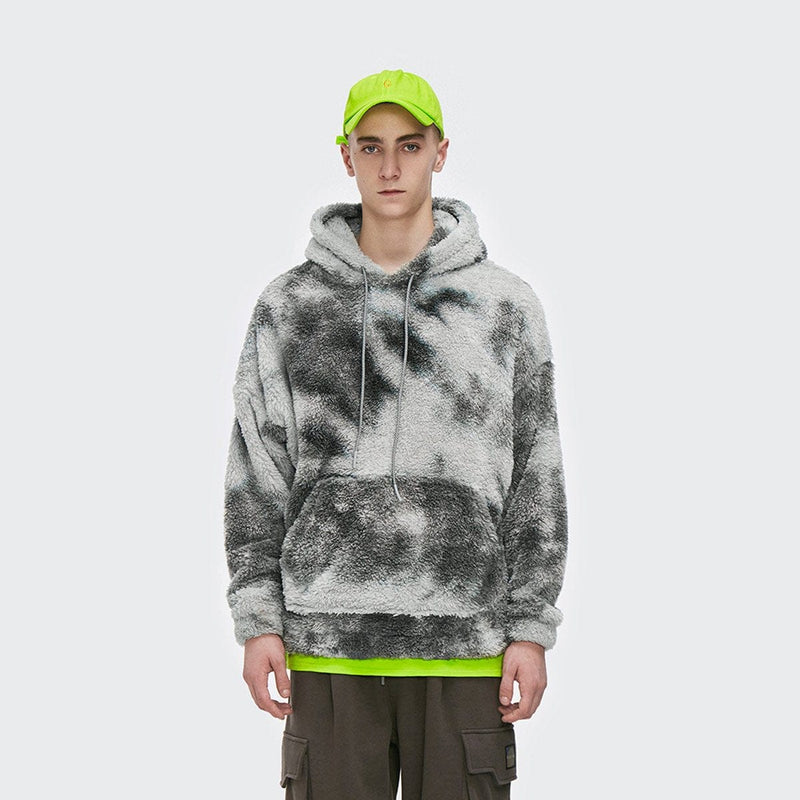 Tie Dye Fleece Hoodie - Fluffy Oversized Hoodie
