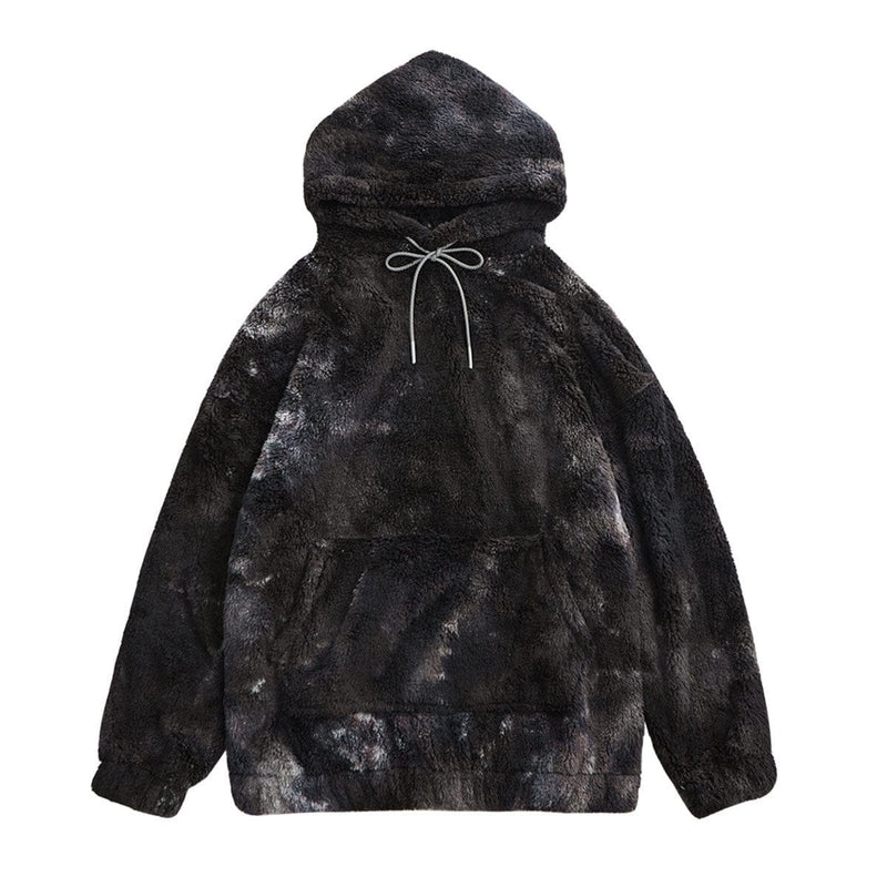 Tie Dye Fleece Hoodie - Fluffy Oversized Hoodie