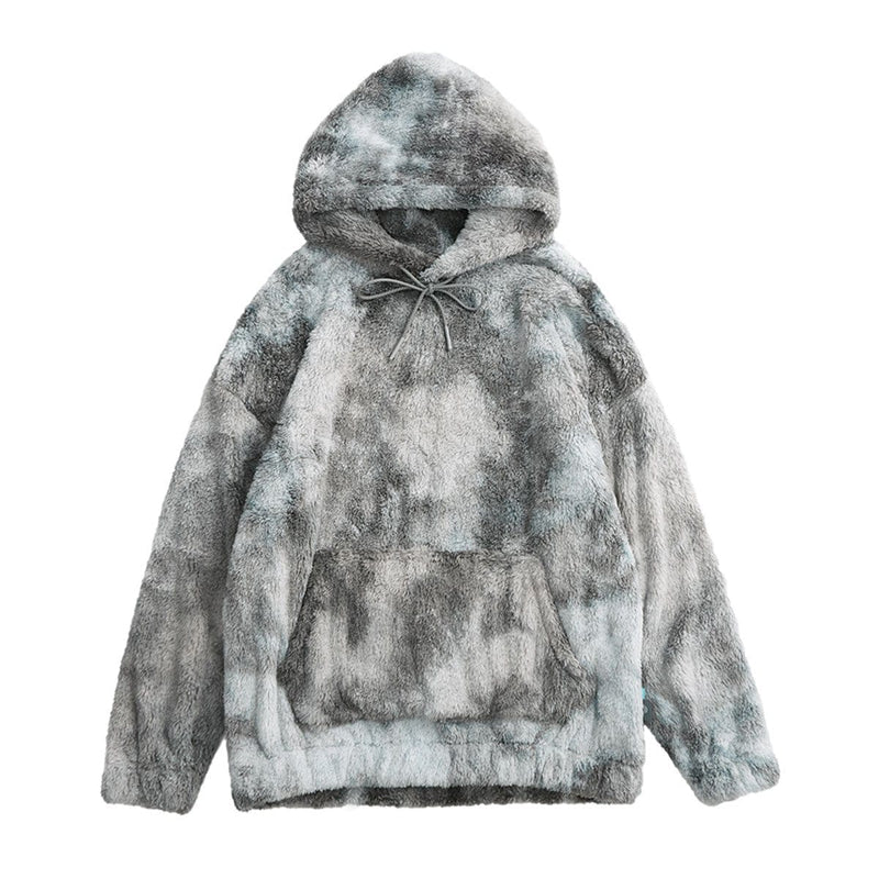 Tie Dye Fleece Hoodie - Fluffy Oversized Hoodie