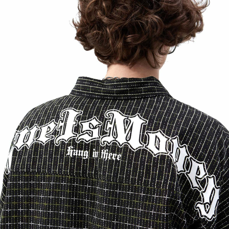 Time is Money Shirt - Oversized Plaid Short Sleeve Shirt