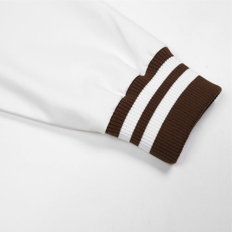Time is Money Varsity Jacket - Brown Letterman Jacket